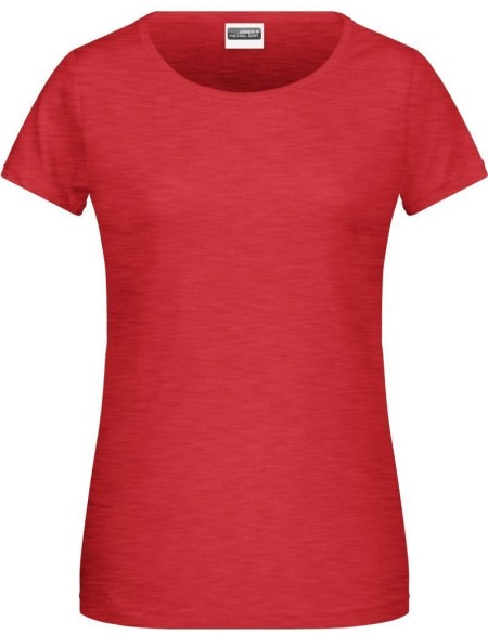 Dámské tričko z bio bavlny James+Nicholson 8007 - Carmine red melange S