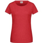 Dámské tričko z bio bavlny James+Nicholson 8007 - Carmine red melange M