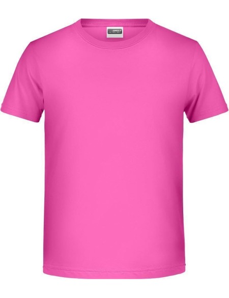 Chlapecké tričko z bio bavlny James+Nicholson 8008B - Pink XXL