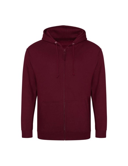 Pánská mikina na zip s kapucí ZOODIE - Burgundy XL