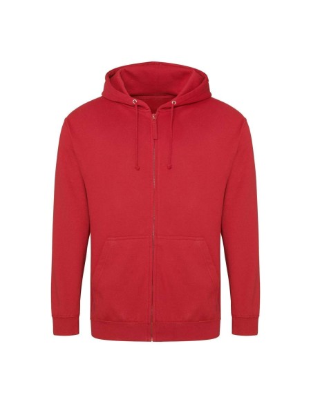 Pánská mikina na zip s kapucí ZOODIE - Fire red XL
