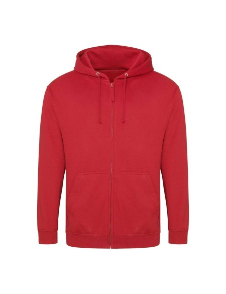 Pánská mikina na zip s kapucí ZOODIE - Fire red XXL