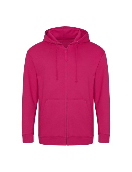 Pánská mikina na zip s kapucí ZOODIE - Hot pink XL