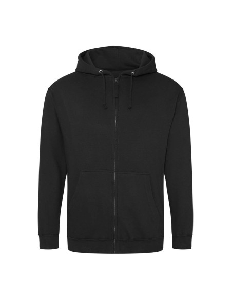 Pánská mikina na zip s kapucí ZOODIE - Jet black S