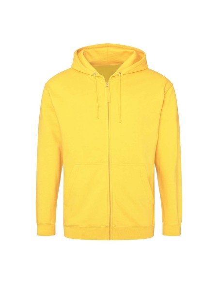 Pánská mikina na zip s kapucí ZOODIE - Sun yellow XXL