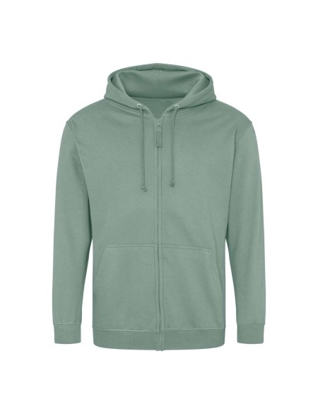 Pánská mikina na zip s kapucí ZOODIE - Dusty green XXL