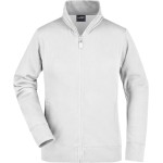 Dámská mikina na zip James+Nicholson JN52 - Bílá XL