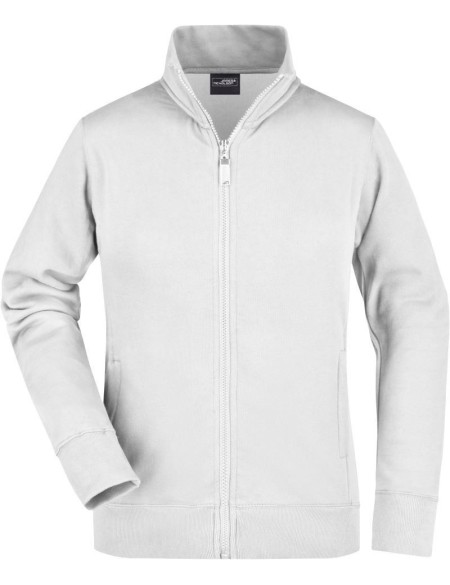 Dámská mikina na zip James+Nicholson JN52 - Bílá XXL