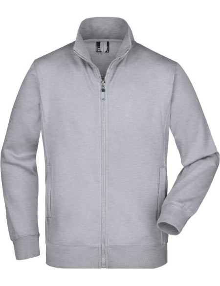 Pánská mikina na zip James+Nicholson JN46 - Grey heather XXL