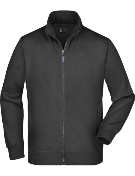 Pánská mikina na zip James+Nicholson JN46 - Black L
