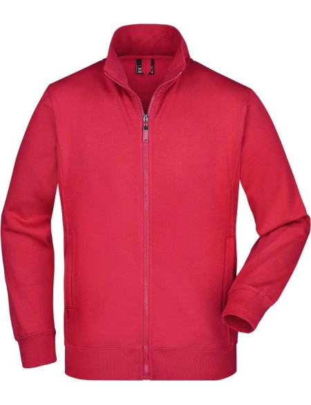 Pánská mikina na zip James+Nicholson JN46 - Červená S